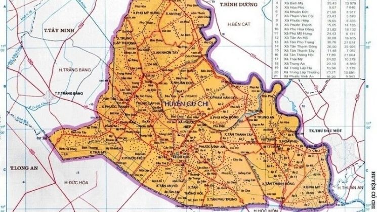 Vị trí địa lý của Củ Chi trên bản đồ Việt Nam